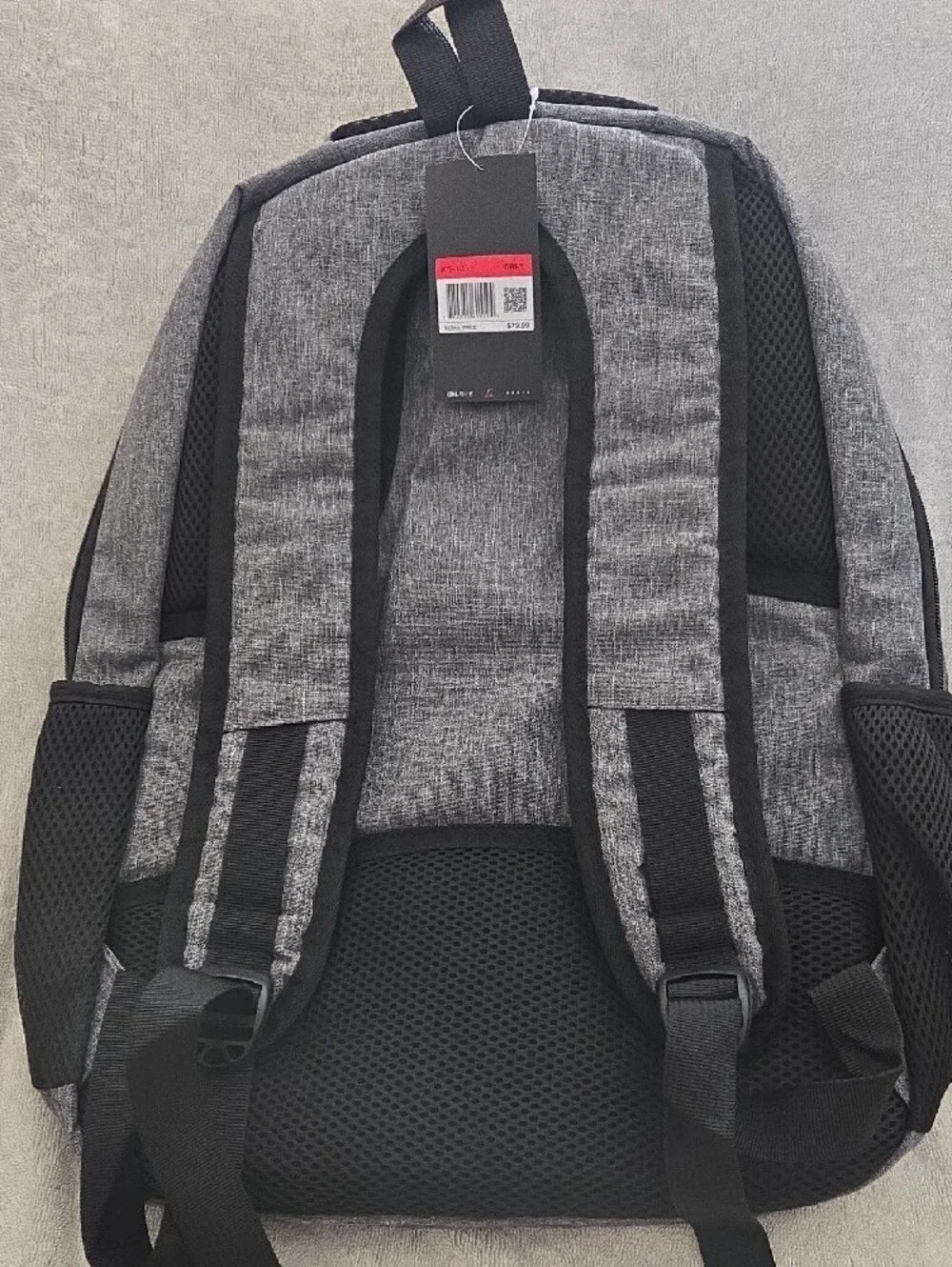 Gray Laptop Backpack with USB Charging Port